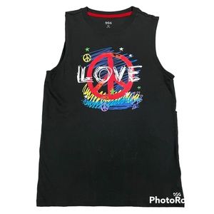 DSG Boys’ Performance Peace Love Tank Top Medium 10-12 NWT